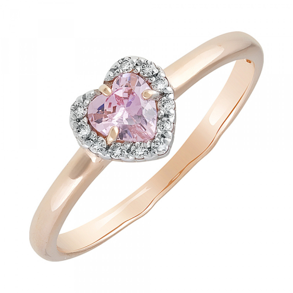 Золотое кольцо с фианитом № 129811