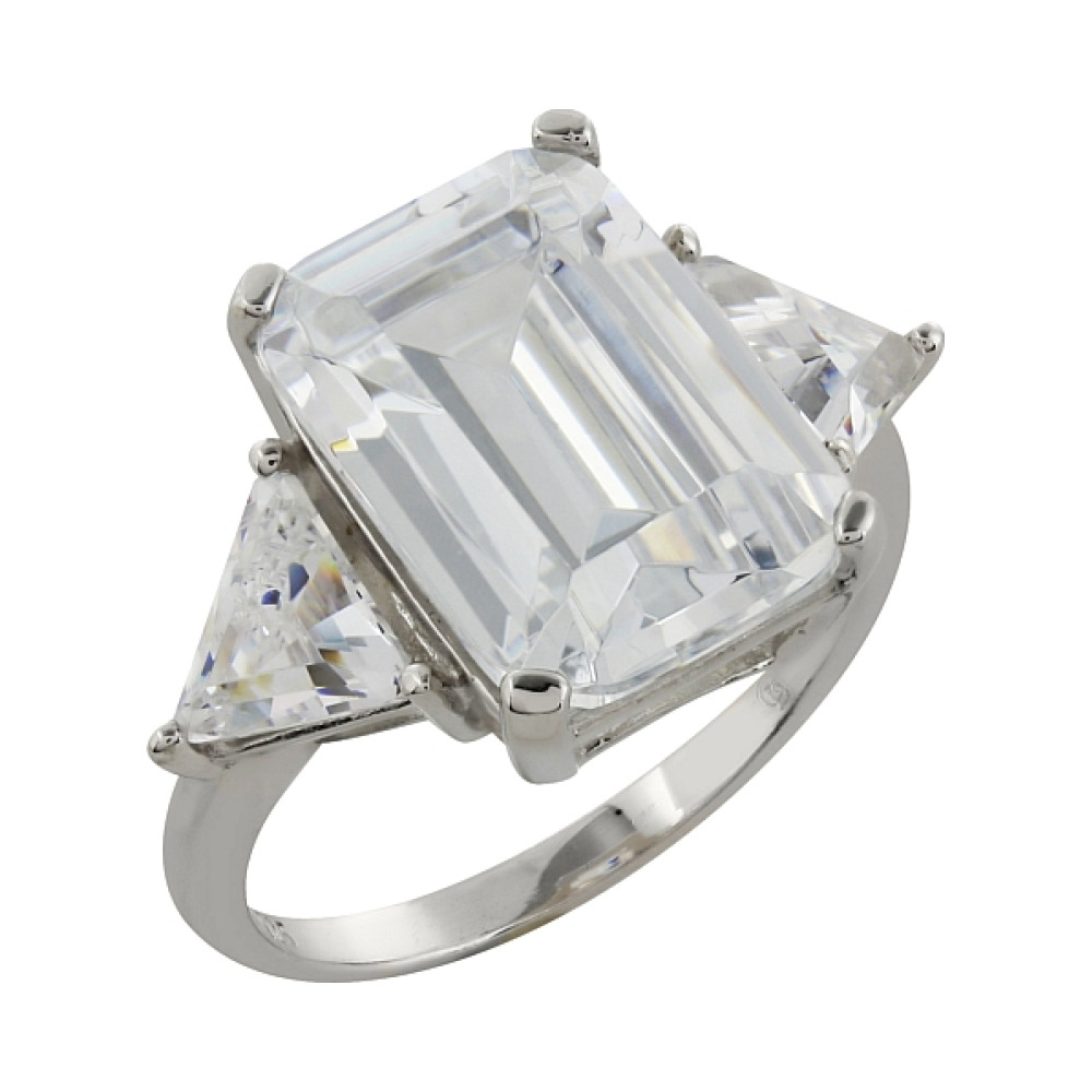 Серебряное кольцо с фианитом № 85901