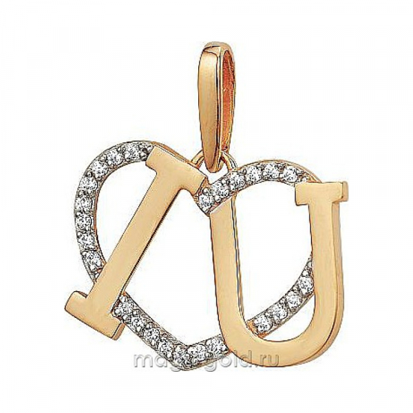Золотая подвеска с фианитом № 173980