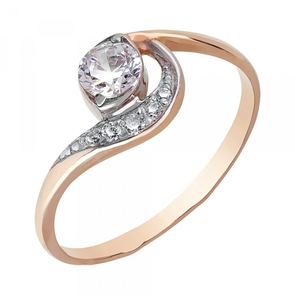 Золотое кольцо с фианитами № 116372