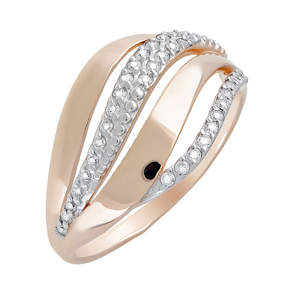 Золотое кольцо с фианитами № 122312