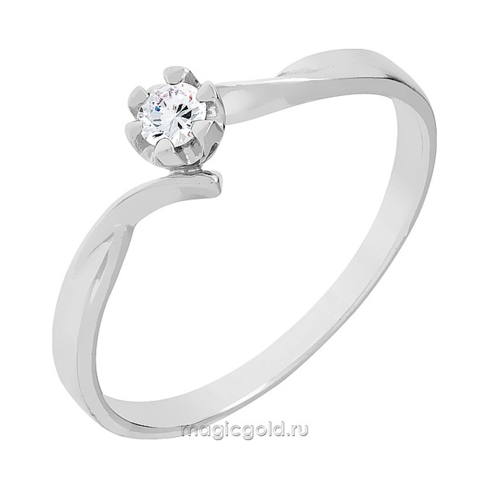 Серебряное кольцо с фианитом № 171365