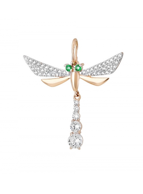 Золотая подвеска с фианитом № 130013