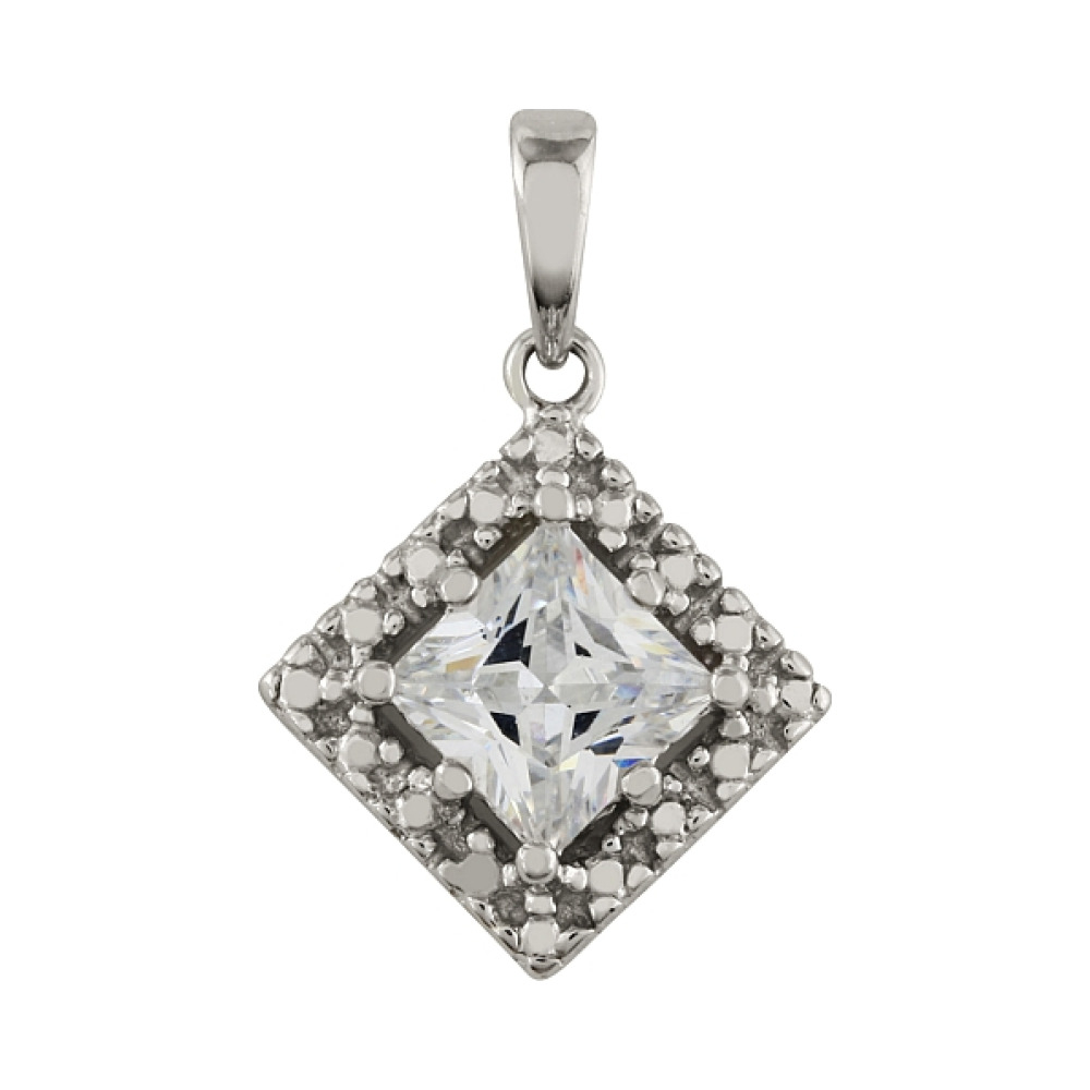 Серебряная подвеска с фианитом № 84020