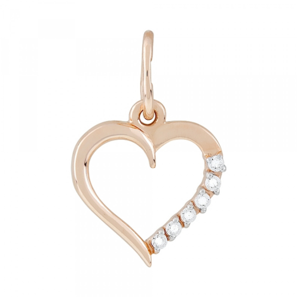 Золотая подвеска с фианитом № 74356