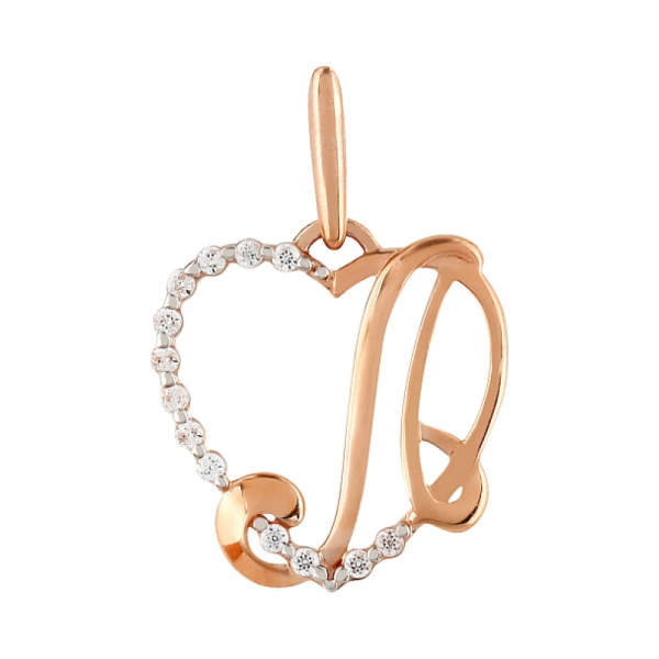 Золотая подвеска с фианитами № 104240