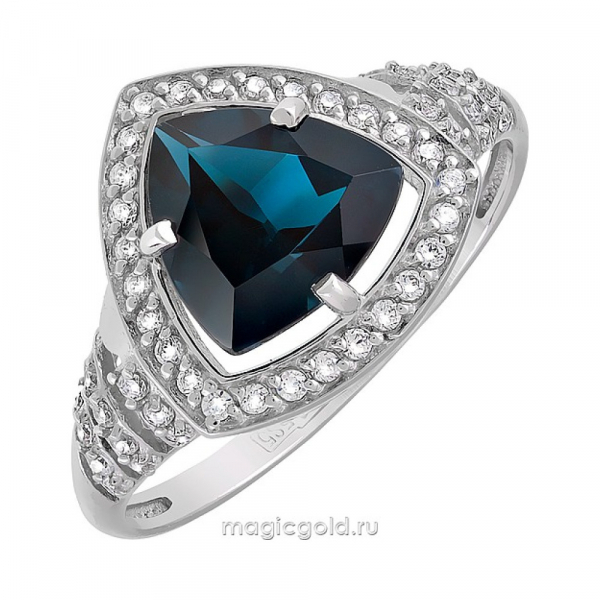 Золотое кольцо с топазом и фианитом № 119712