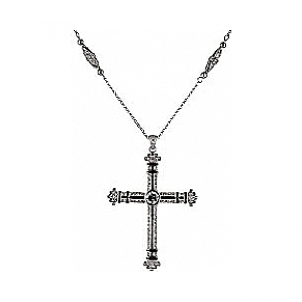 Серебряное колье с фианитами № 68656