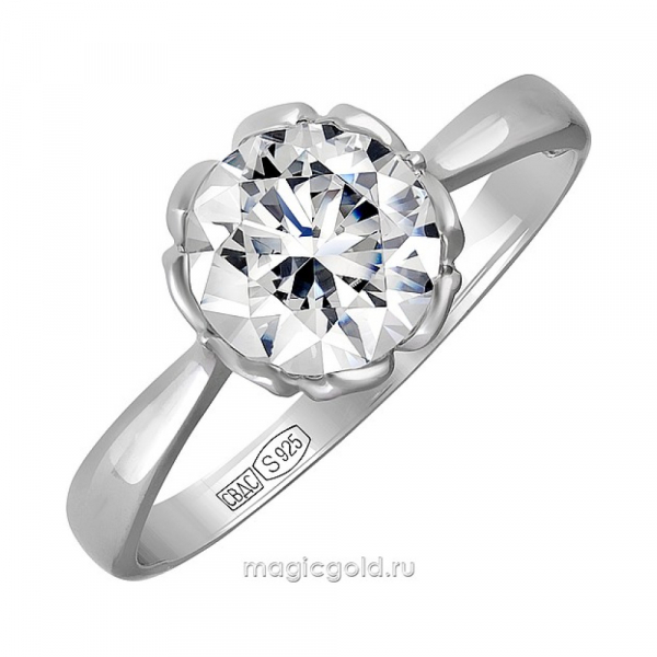 Серебряное кольцо с кристаллом swarovski № 134908