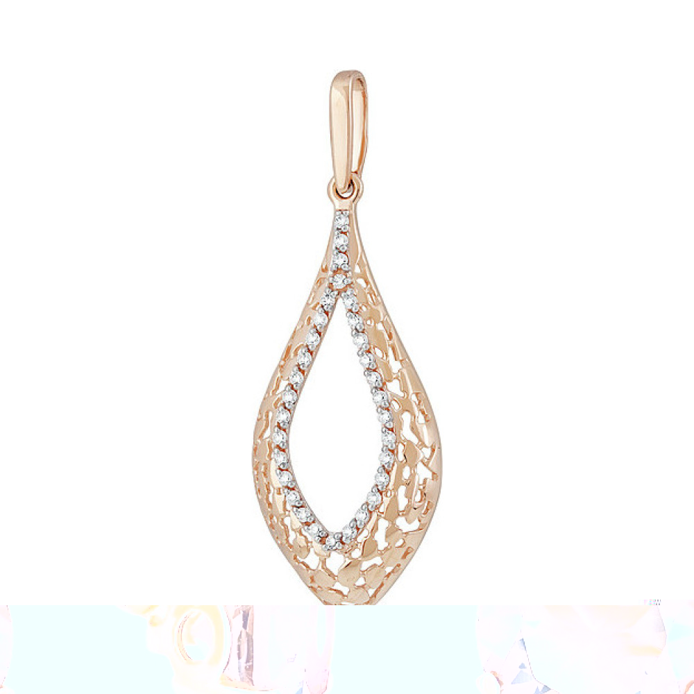 Золотые серьги с раухтопазом и фианитом № 83060