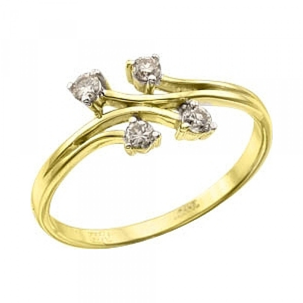 Золотое кольцо с бриллиантом № 115445