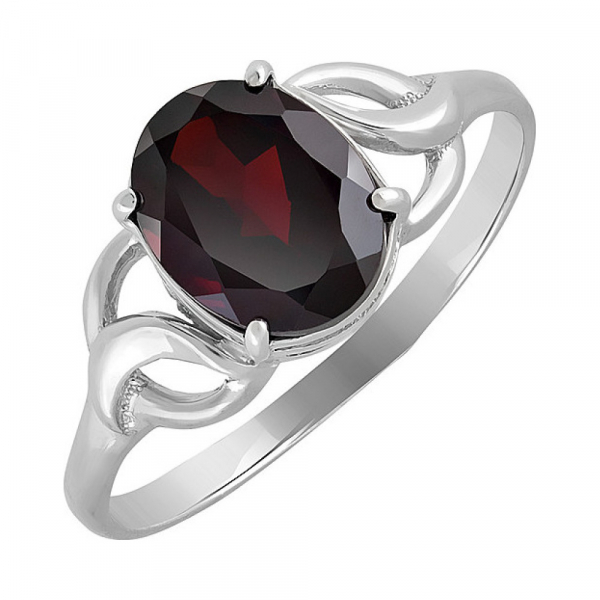 Серебряное кольцо с гранатом № 132042