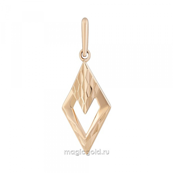 Золотая подвеска без камня с алмазкой № 171868