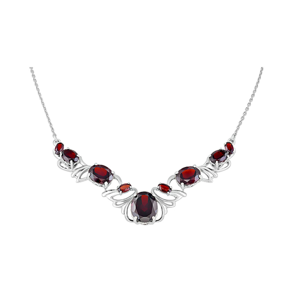 Серебряное колье с гранатом № 126307