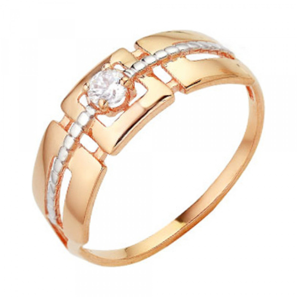 Золотое кольцо с фианитом № 141136