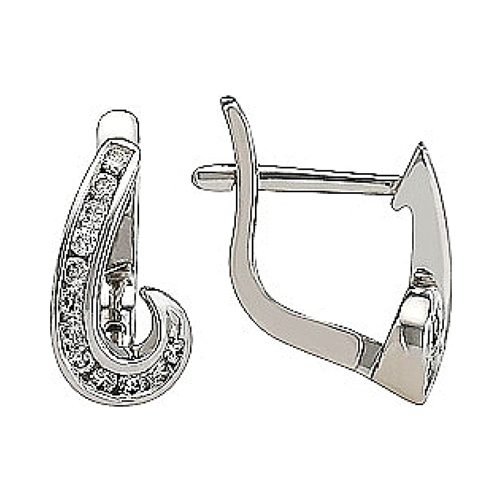 Золотые серьги с бриллиантом № 81938