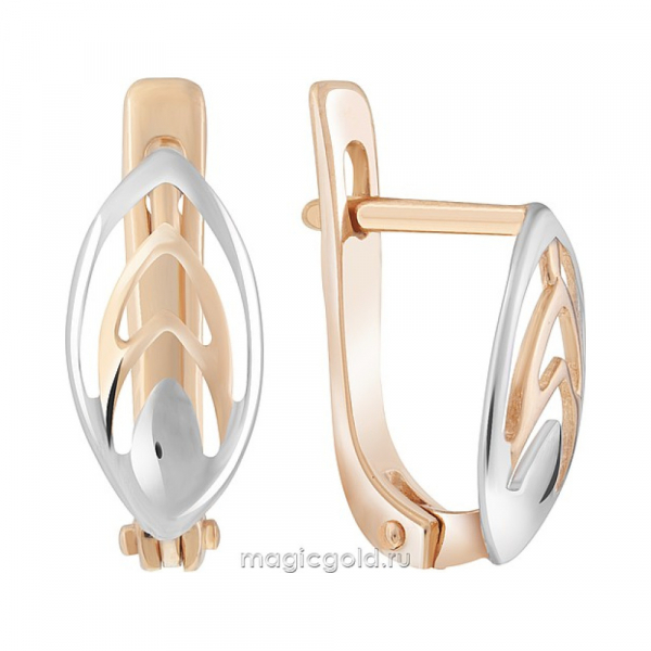 Золотые серьги без камня № 173398