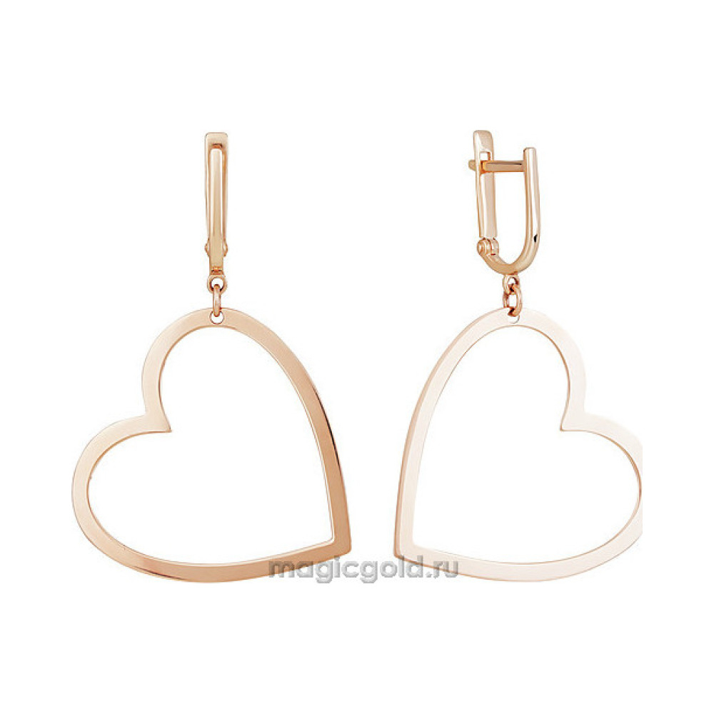 Золотые серьги без камня № 155670