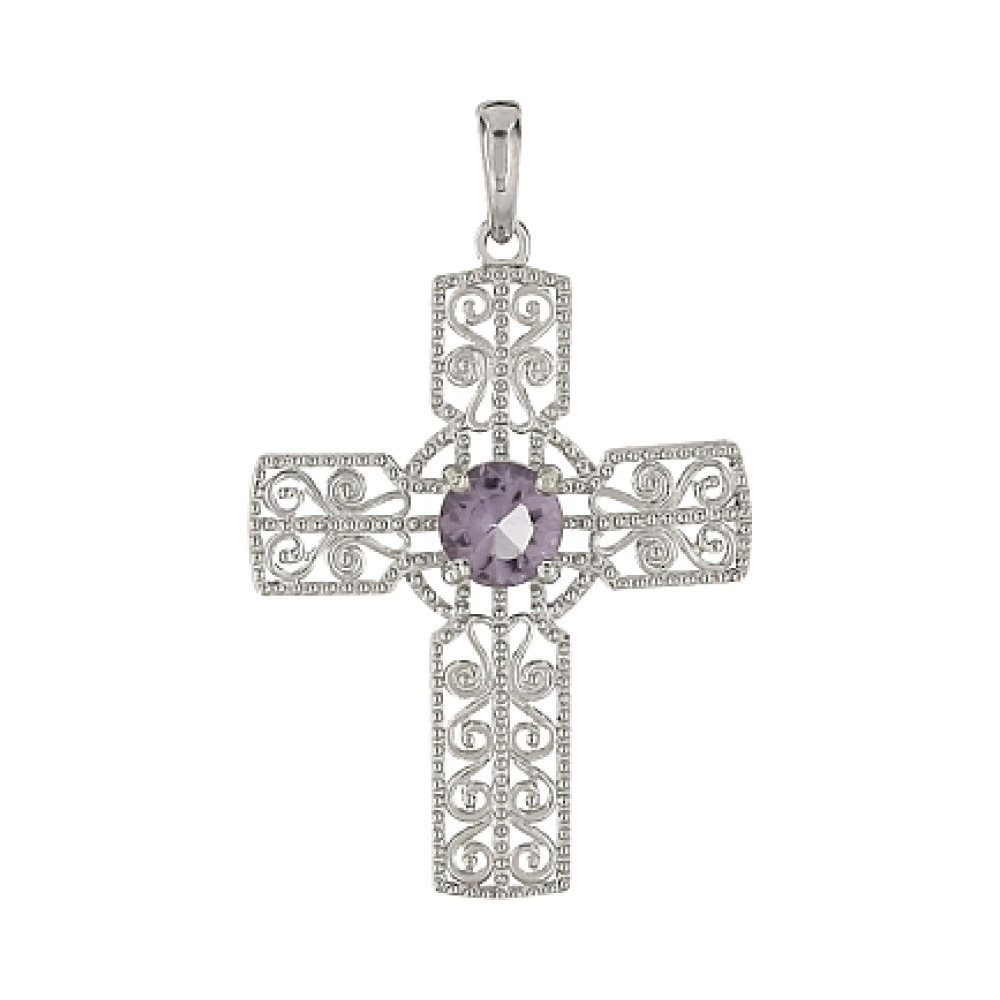 Серебряная подвеска с фианитом № 80480