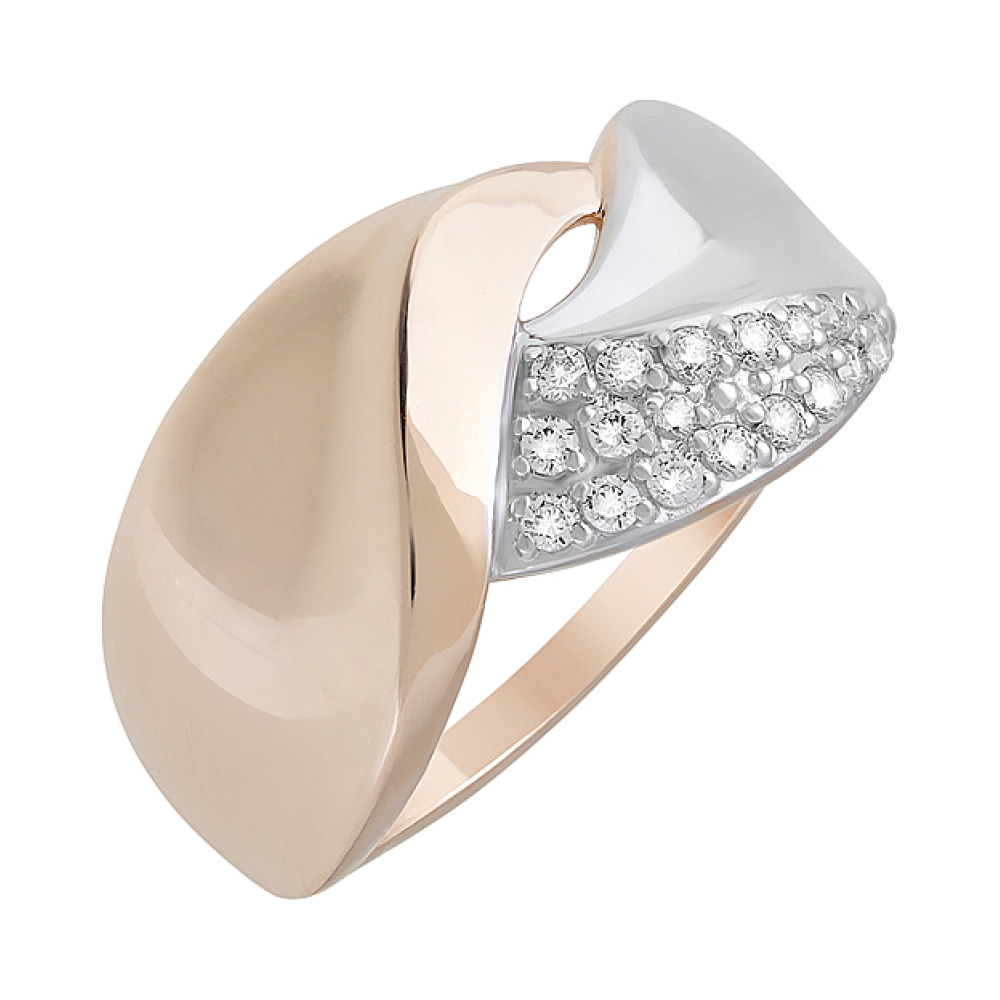 Золотое кольцо с фианитами № 127824