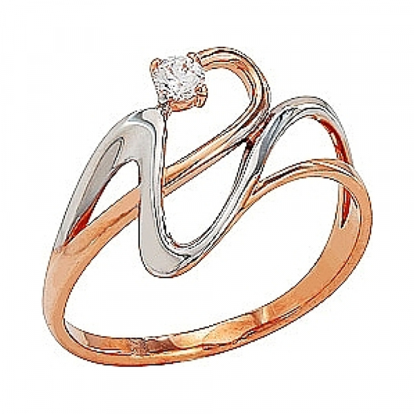 Золотое кольцо с фианитом № 80008