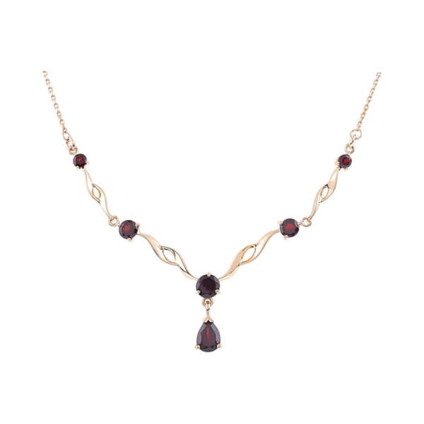 Золотое колье с гранатом № 106549