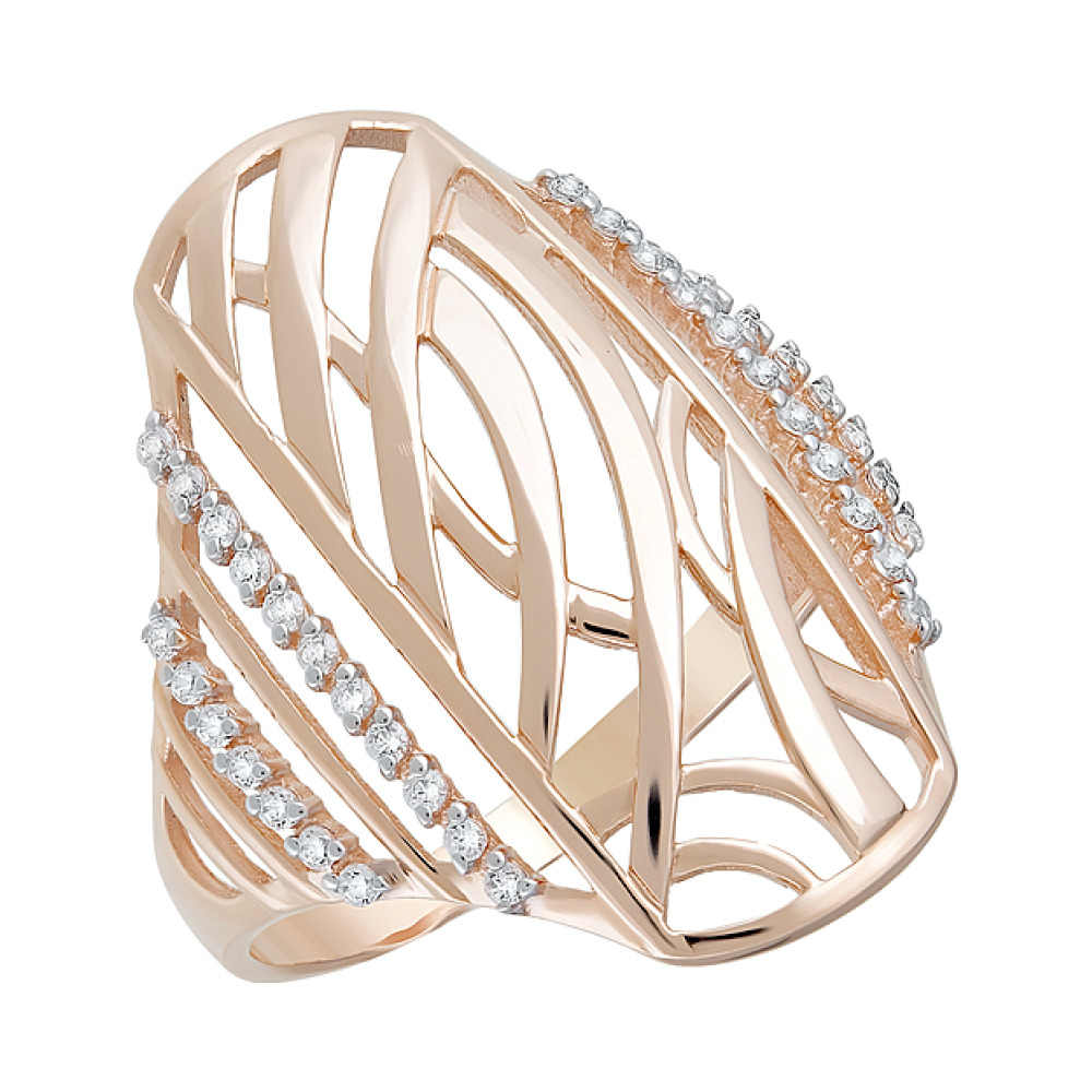 Золотое кольцо с фианитами № 126132