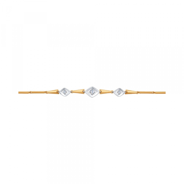 Золотой браслет с фианитом № 139994