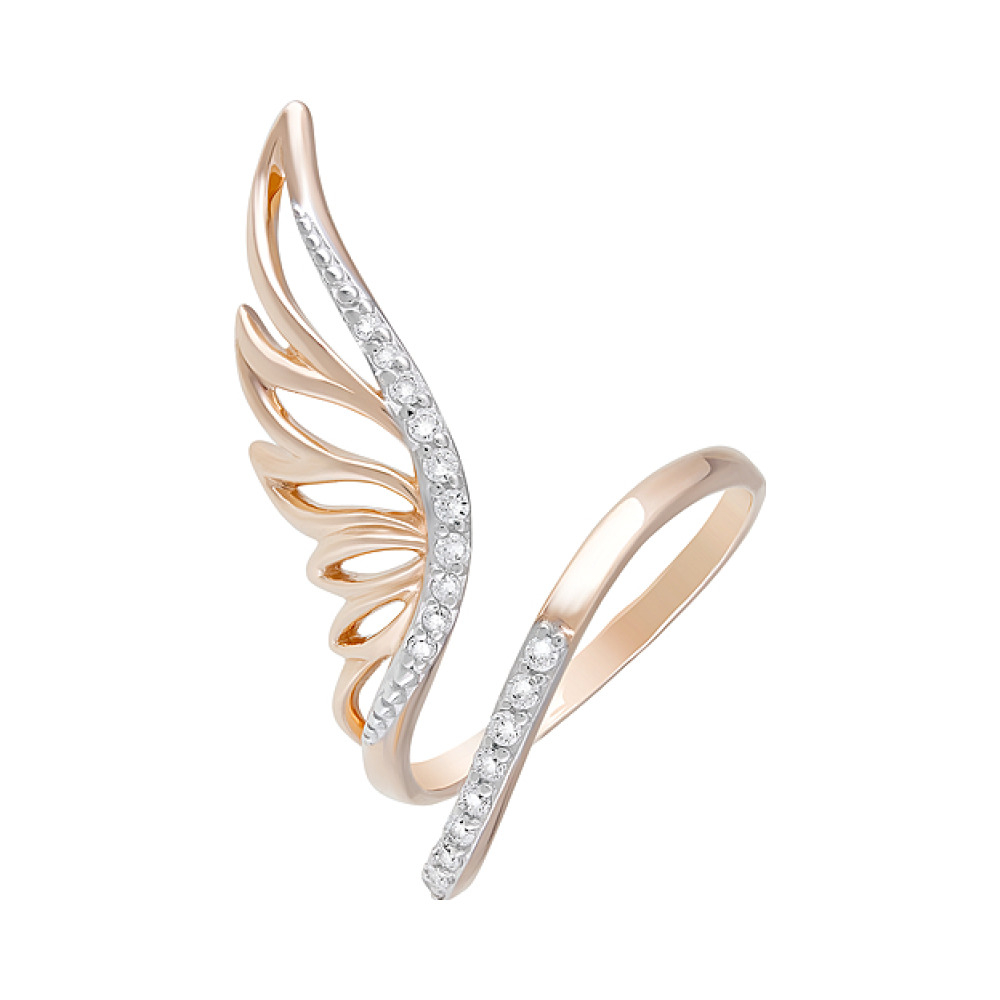 Золотое кольцо с фианитами № 124381