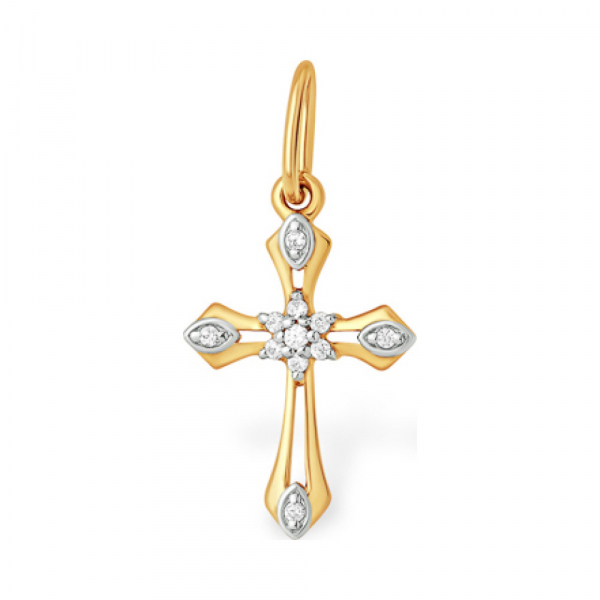 Золотая подвеска с фианитом № 163188