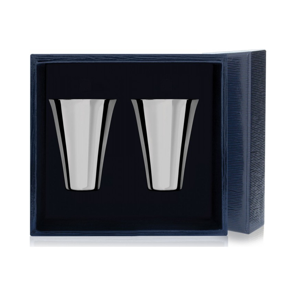 Набор серебряных стопок «Гладкая» из 2 предметов