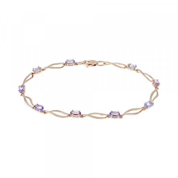 Золотой браслет с аметистом № 116912