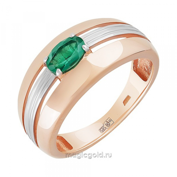 Золотое кольцо с изумрудом № 167225