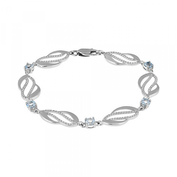 Серебряный браслет с топазом и фианитом № 133277