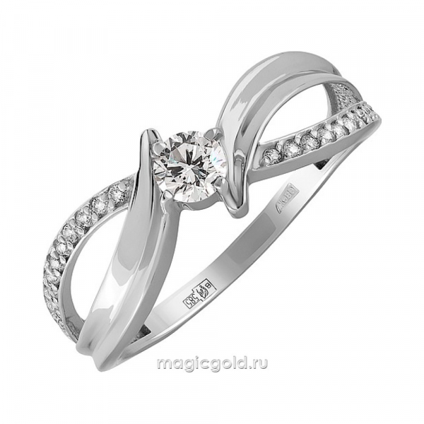 Золотое кольцо с бриллиантом № 138143
