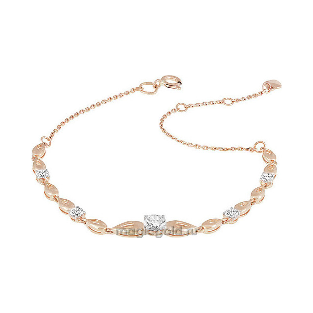 Золотой браслет с кристаллом swarovski № 155780
