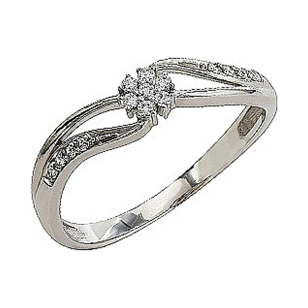 Золотое кольцо с фианитом № 76250