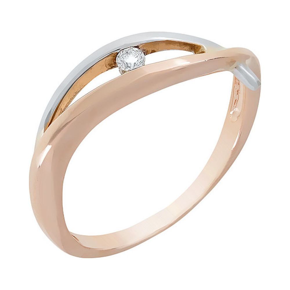 Золотое кольцо с бриллиантом № 29325