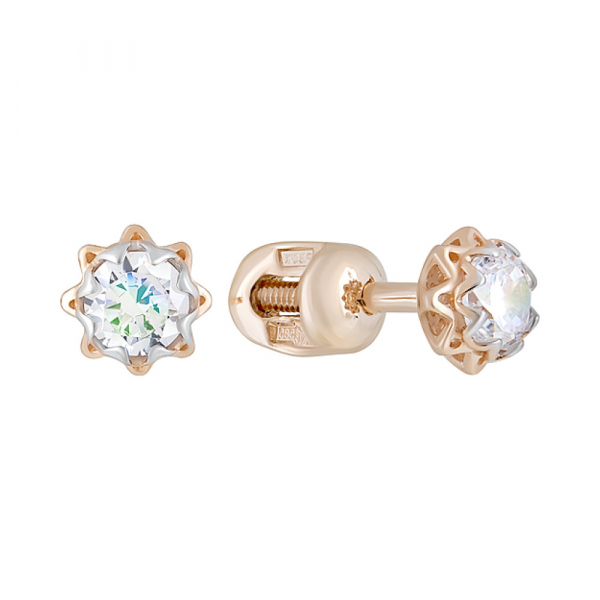 Пуссеты с фианитом № 124181