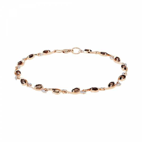 Золотой браслет с раухтопазом и фианитом № 115186