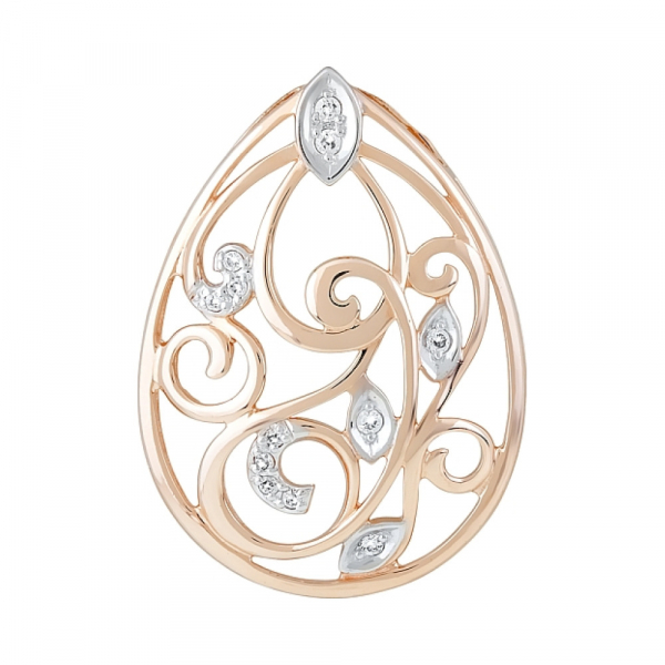 Золотая подвеска с фианитами № 121928