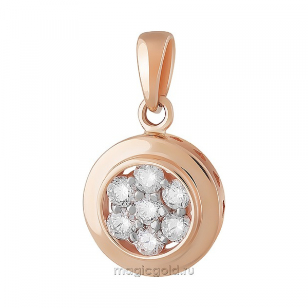 Золотая подвеска с бриллиантом № 159300