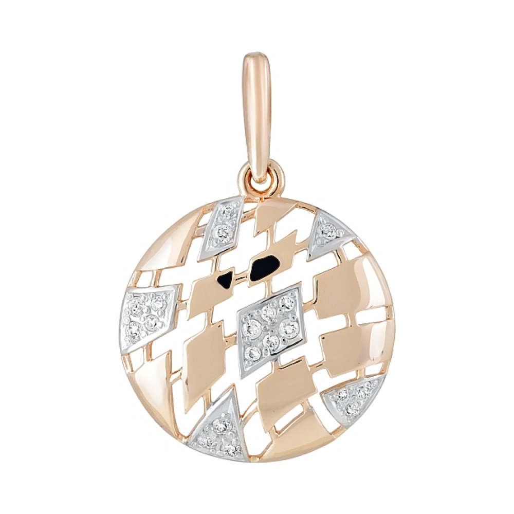 Золотая подвеска с фианитами № 122287