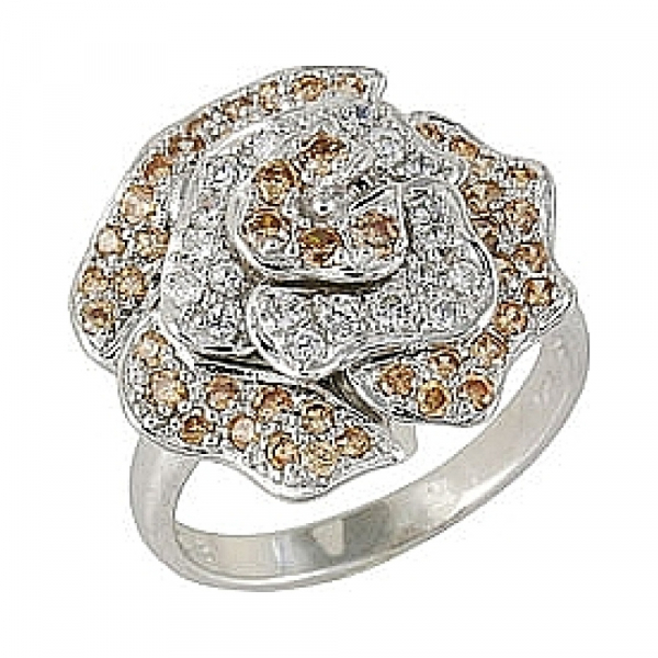 Серебряное кольцо с фианитом № 68561