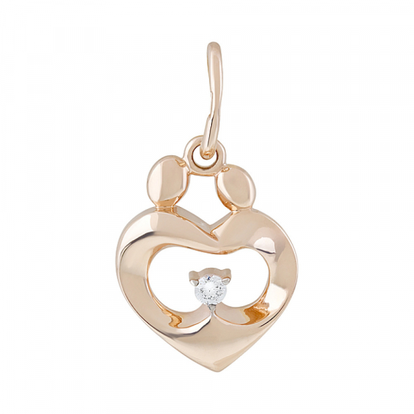 Золотая подвеска с фианитом № 126716