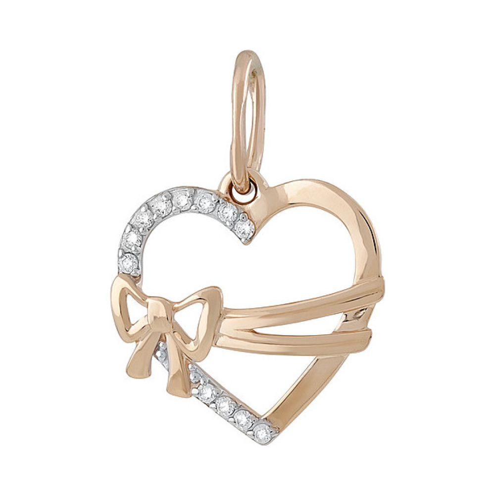 Золотая подвеска с фианитом № 134988