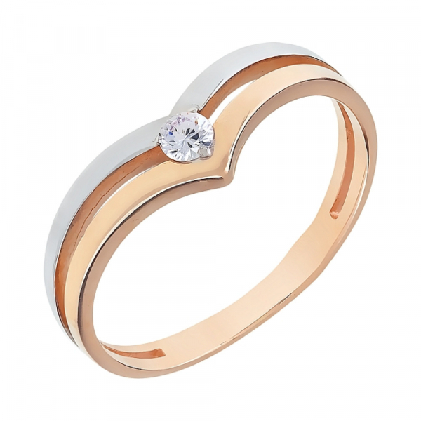 Золотое кольцо с фианитами № 112672