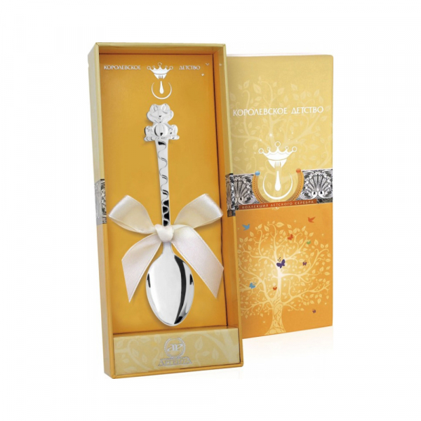 Детская серебряная ложка «Лягушка»