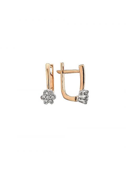 Золотые серьги с бриллиантом № 41647