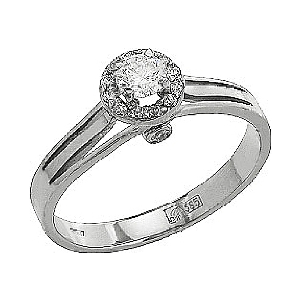 Золотое кольцо с бриллиантом № 104445